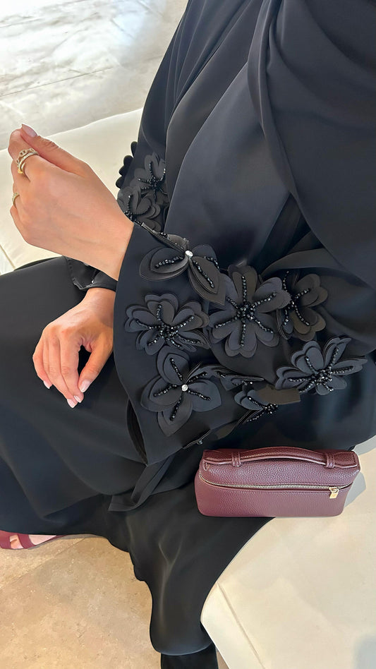 The Blossom abaya Black
