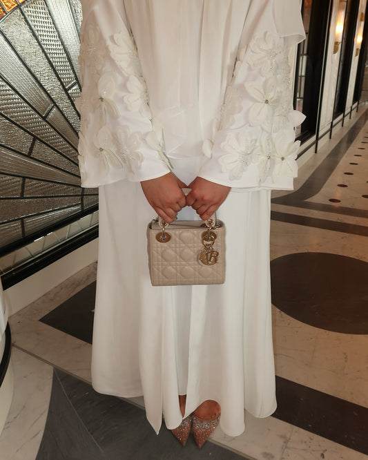 The Blossom Abaya White