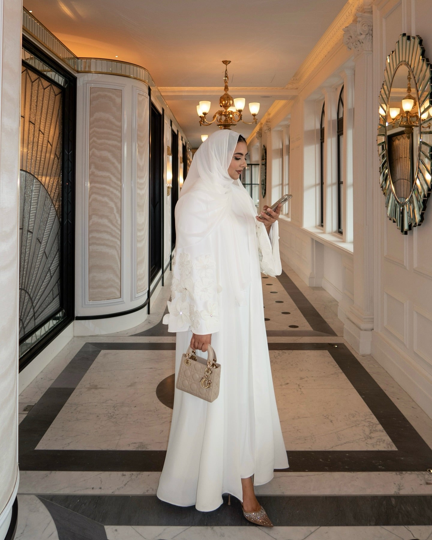The Blossom Abaya White