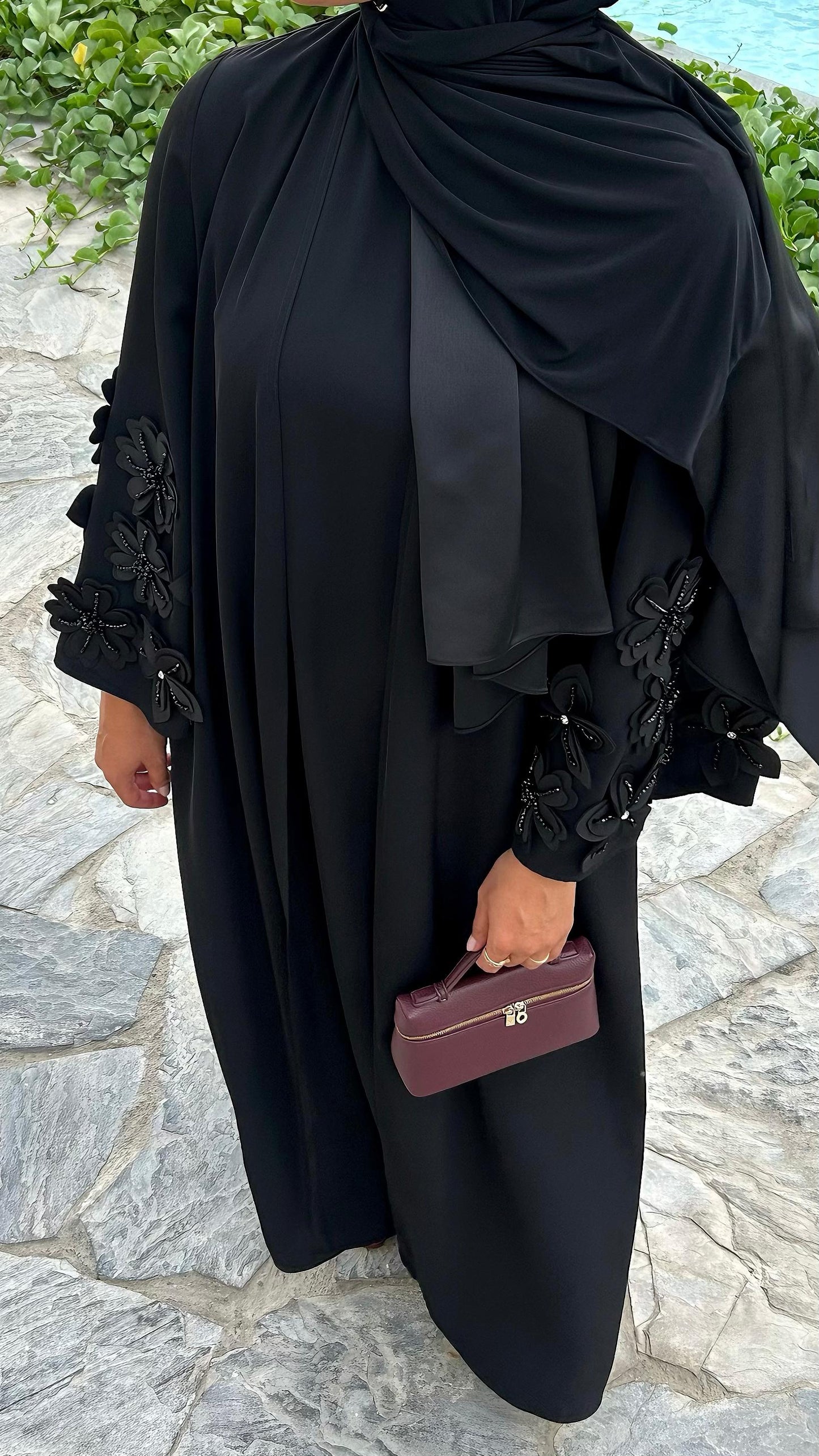 The Blossom abaya Black