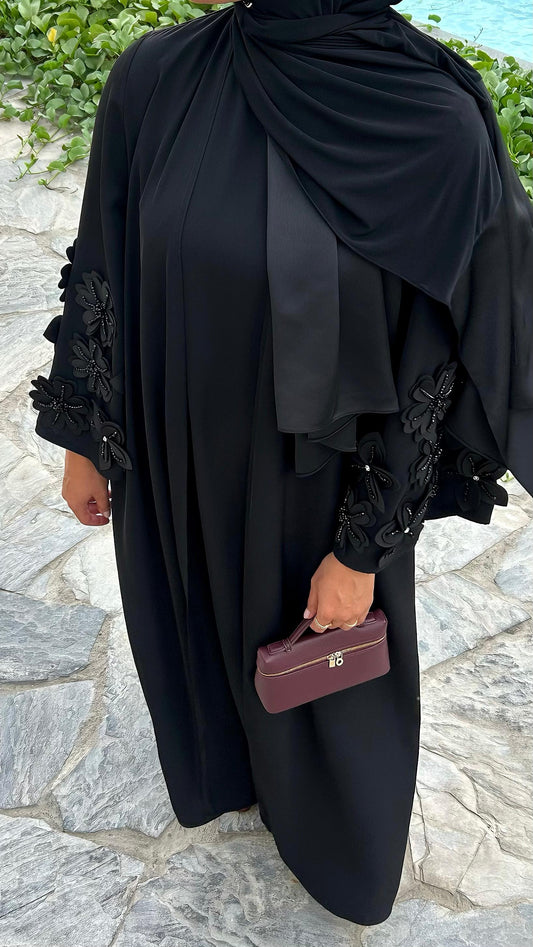 The Blossom abaya Black