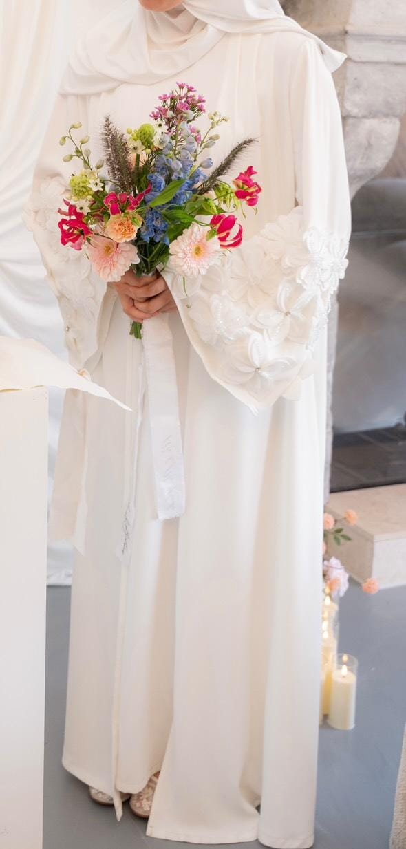 The Blossom Abaya White