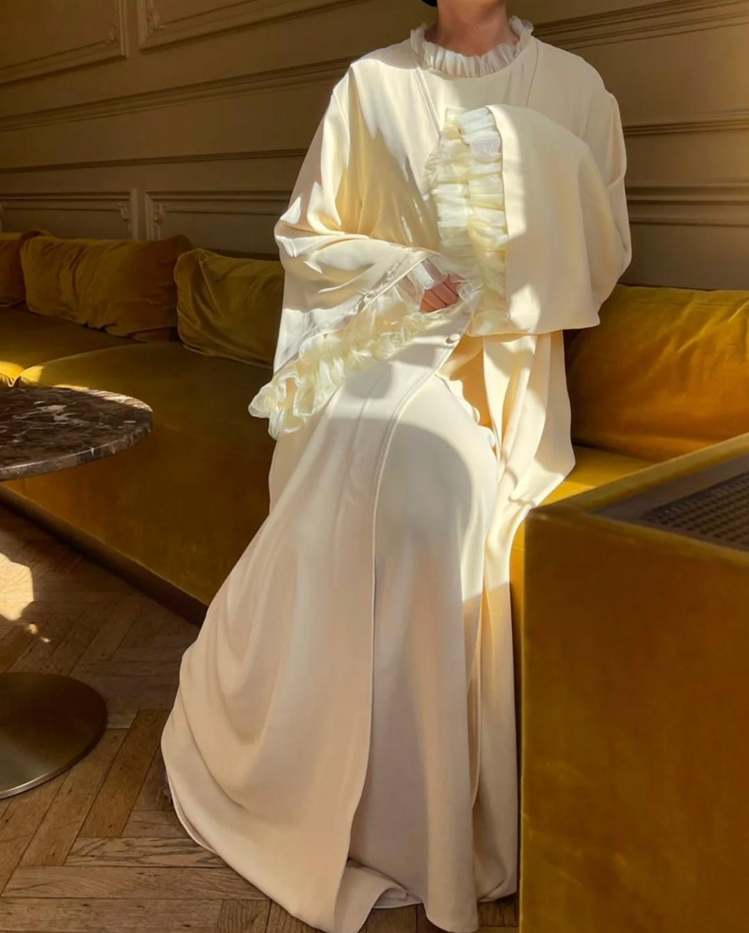 Renaissance abaya Butter Yellow